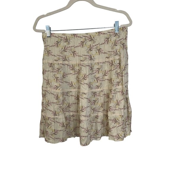 American Eagle Outfitters Silk Floral A Line Tiered Skirt Womens Size 8 Boho - Picture 2 of 7